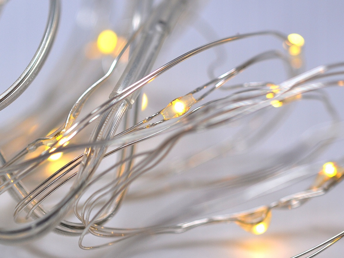 Filo luminoso con 20 lampade LED a batteria, luce calda bianca megamix.sk
