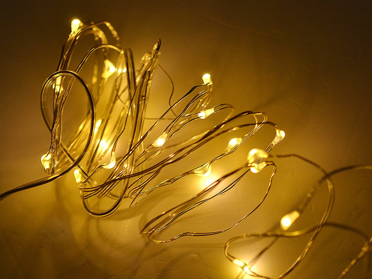 Filo luminoso con 20 lampade LED a batteria, luce calda bianca megamix.sk